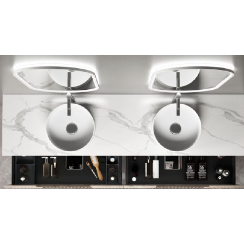 Aulic Vanity TUSCANA WALL HUNG 1800mm with Flat stone top